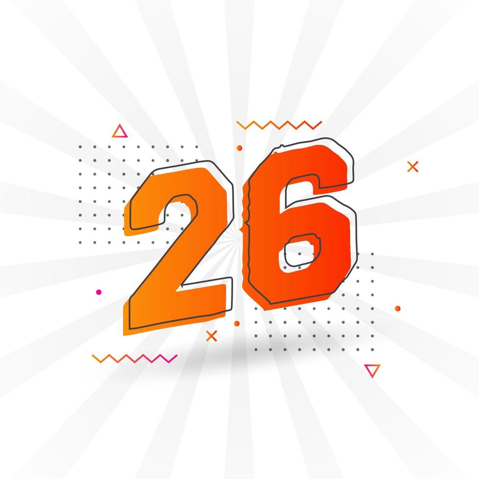 26 number vector font alphabet. Number 26 with decorative element stock vector 13886210 Vector Art at Vecteezy